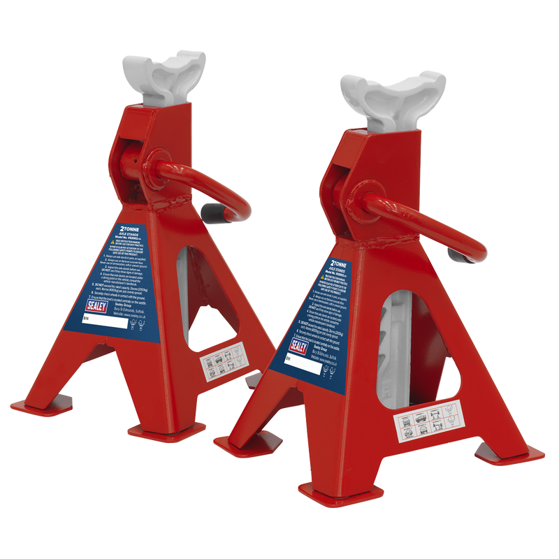 Sealey VS2002 Ratchet Type Axle Stands (Pair) 2tonne Capacity per Stand