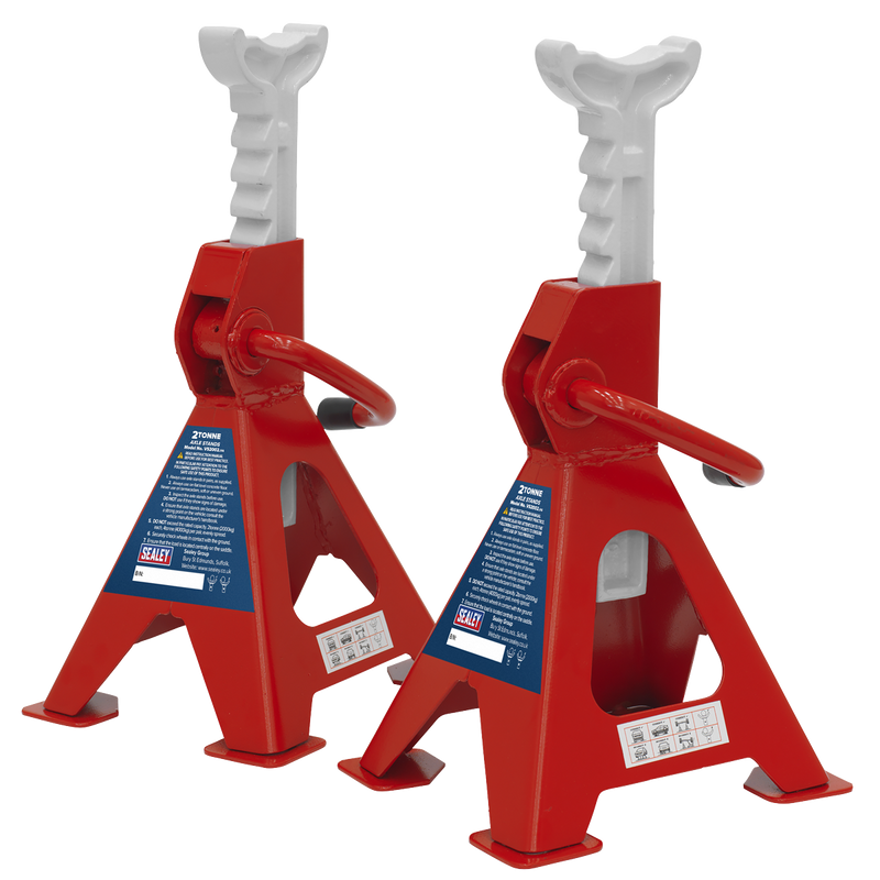 Sealey VS2002 Ratchet Type Axle Stands (Pair) 2tonne Capacity per Stand