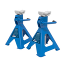 Sealey VS2002BL Ratchet Type Axle Stands (Pair) 2tonne Capacity per Stand - Blue