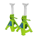 Sealey VS2002HV Ratchet Type Axle Stands (Pair) 2tonne Capacity per Stand - Hi-Vis Green