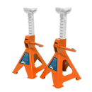 Sealey VS2002OR Ratchet Type Axle Stands (Pair) 2tonne Capacity per Stand - Orange