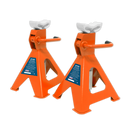 Sealey VS2002OR Ratchet Type Axle Stands (Pair) 2tonne Capacity per Stand - Orange