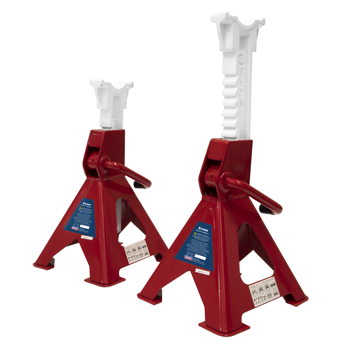Sealey VS2003 Ratchet Type Axle Stands (Pair) 3tonne Capacity per Stand