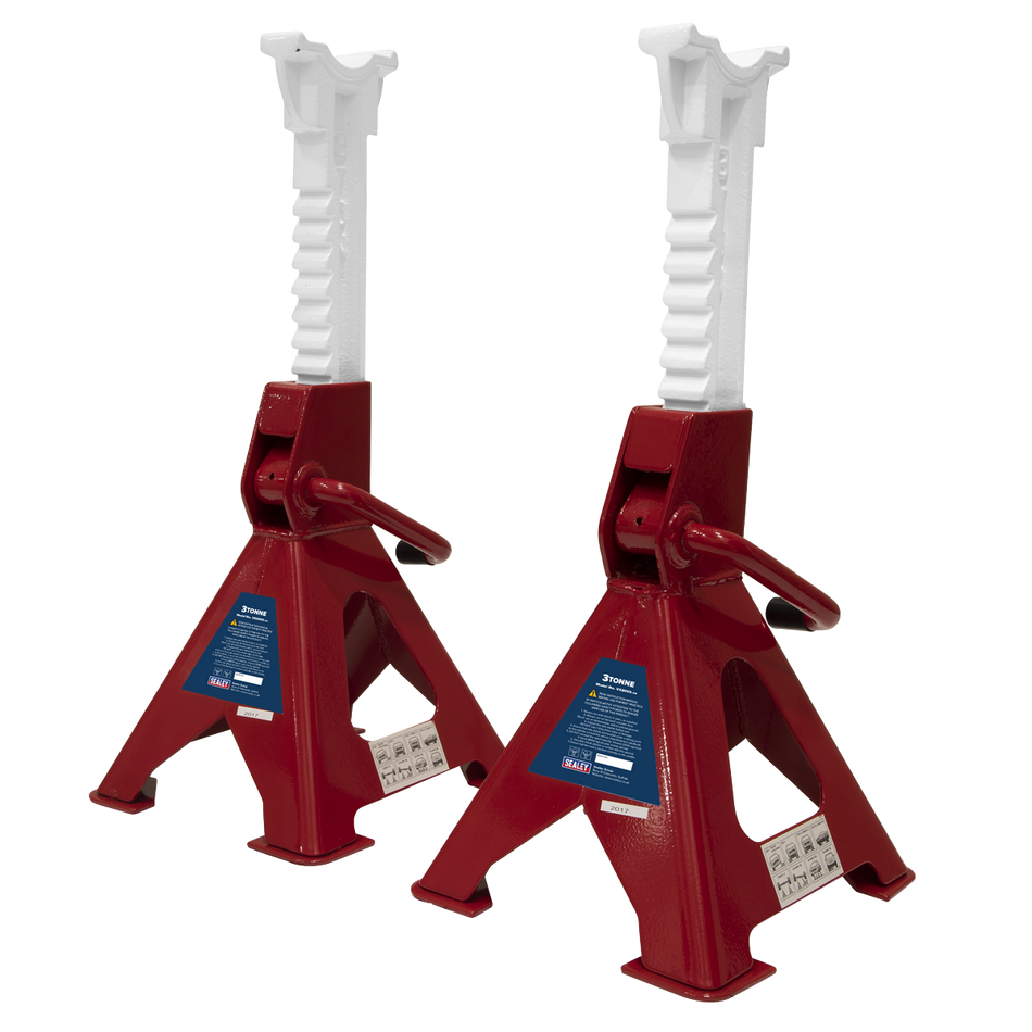 Sealey VS2003 Ratchet Type Axle Stands (Pair) 3tonne Capacity per Stand