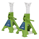 Sealey VS2003HV Ratchet Type Axle Stands (Pair) 3tonne Capacity per Stand - Hi-Vis Green