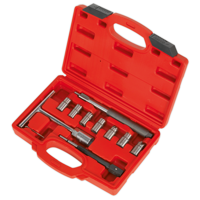 Sealey VS2055 10pc Diesel Injector Seat Cleaner Set