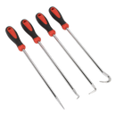 Sealey VS5210 4pc Extra-Long Pick & Hook Set