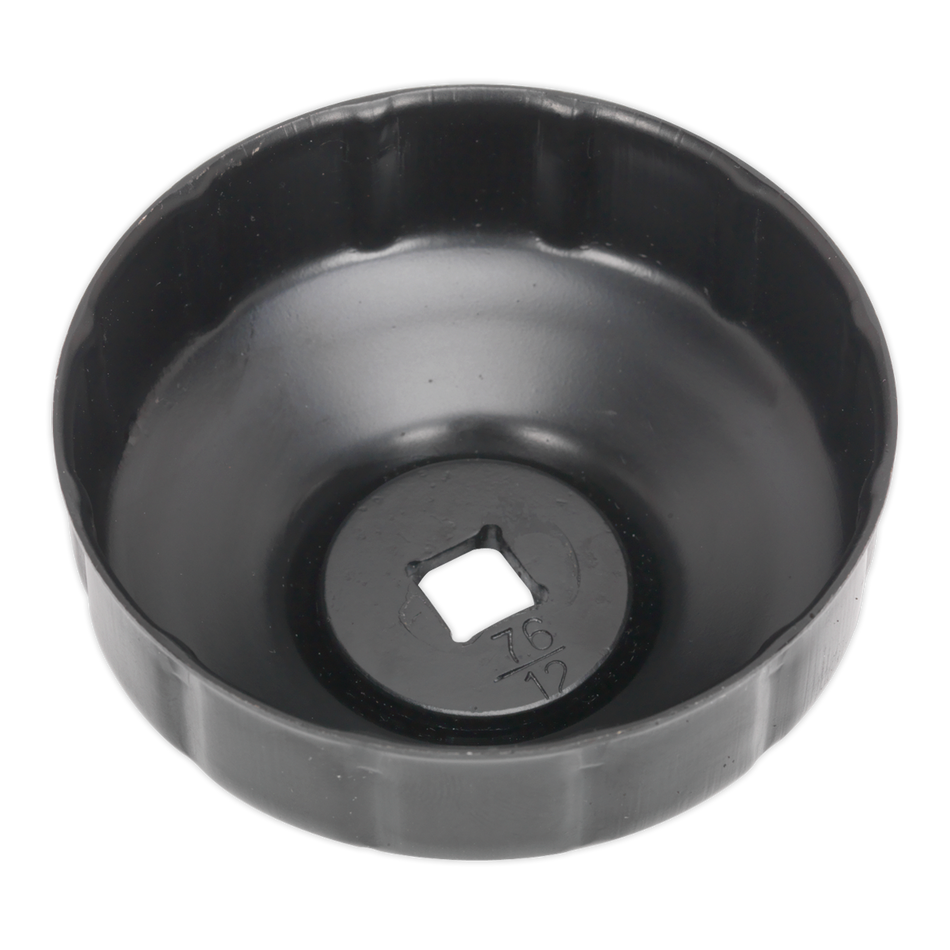 Sealey VS7006.V2-07 76mm Oil Filter Cap Wrench 12 Flutes - Ford, Peugeot, Renault