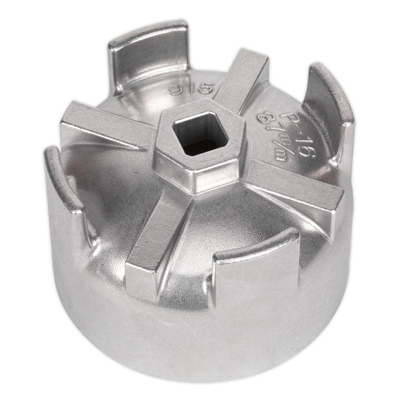 Sealey VS7114 87mm Oil Filter Cap Wrench 16 Flutes - Volvo