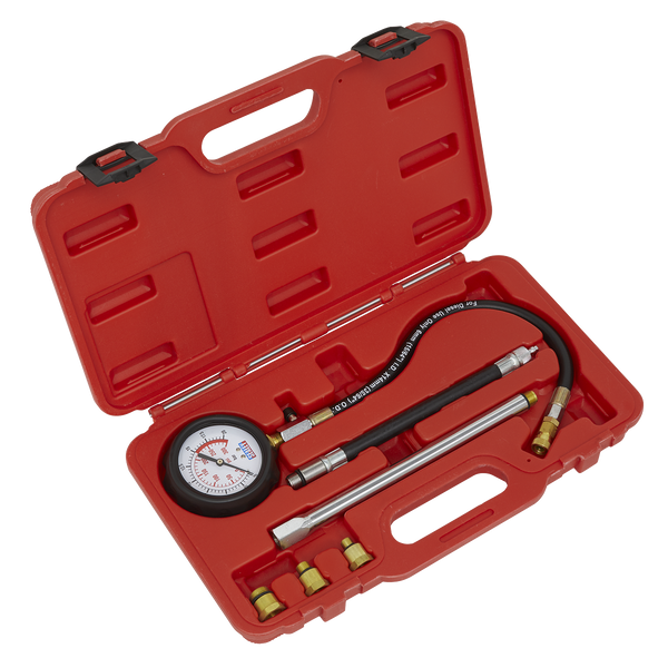 Sealey VSE300D 6pc Petrol Engine Compression Tester - Deluxe Kit