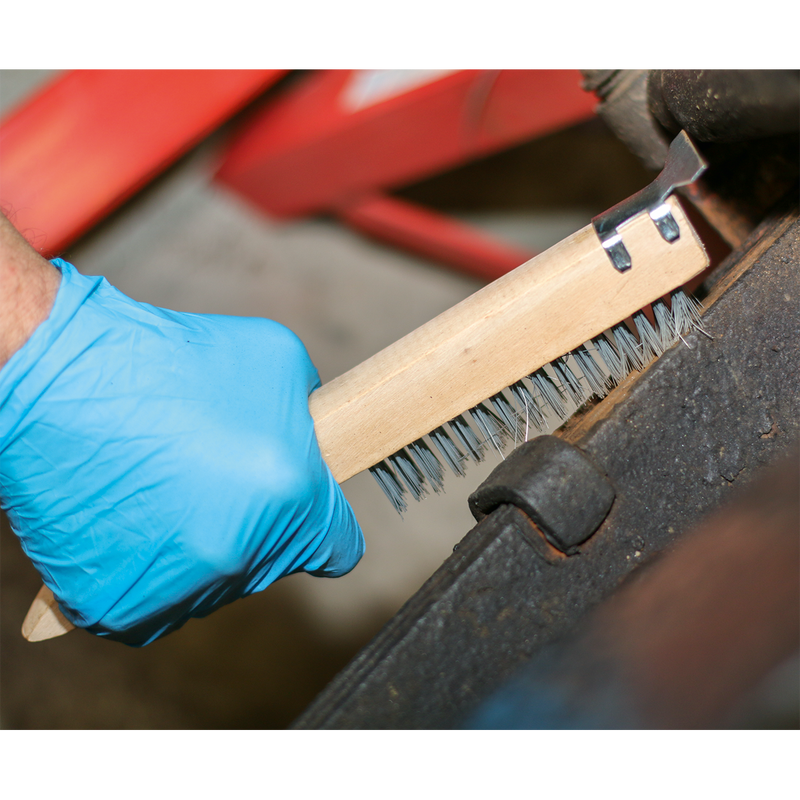 Sealey WB03 Engineer's Wire Brush with Steel Fill & Scraper