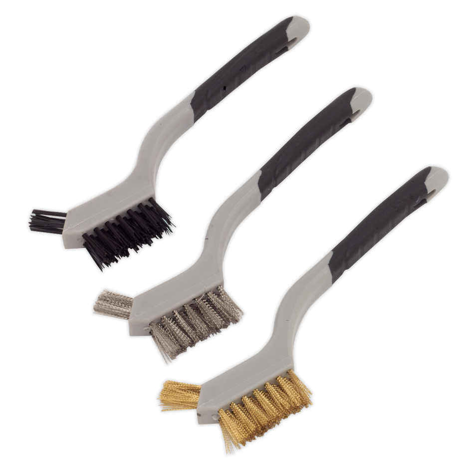 Sealey WB100 3pc Miniature Wire Brush Set