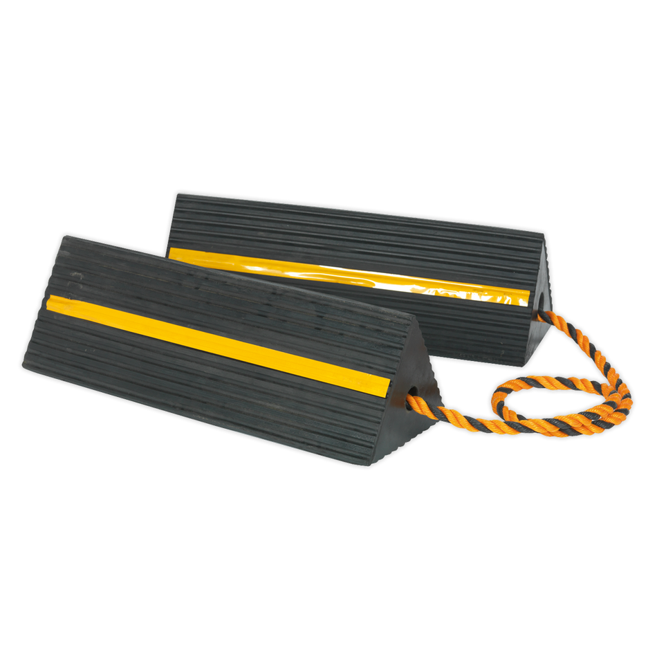 Sealey WC11 Heavy-Duty Rubber Wheel Chocks 8kg - Pair