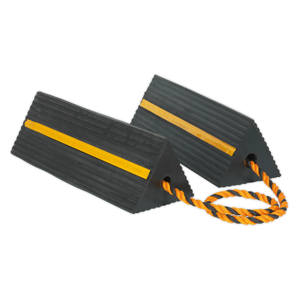 Sealey WC11 Heavy-Duty Rubber Wheel Chocks 8kg - Pair
