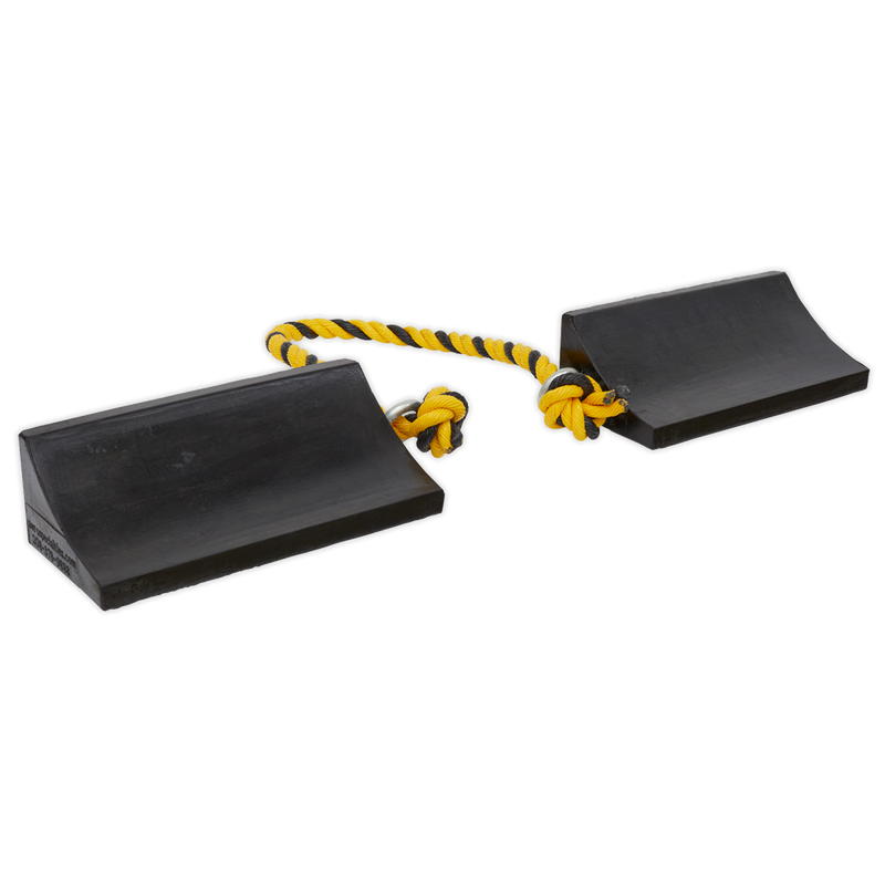 Sealey WC16 Heavy-Duty Rubber Wheel Chocks - Pair