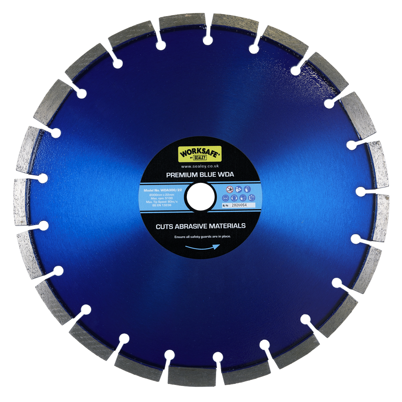 Sealey WDA300/22 300 x 22mm Premium Blue WDA Diamond Blade