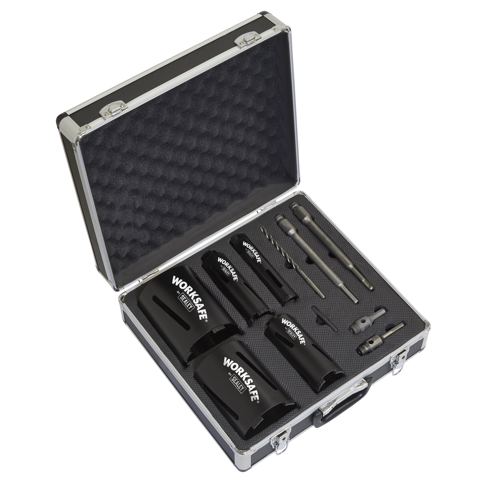 Sealey WDCKIT5 Diamond 5 Core Kit (38, 52, 65, 117, 127mm Cores with Adaptors)
