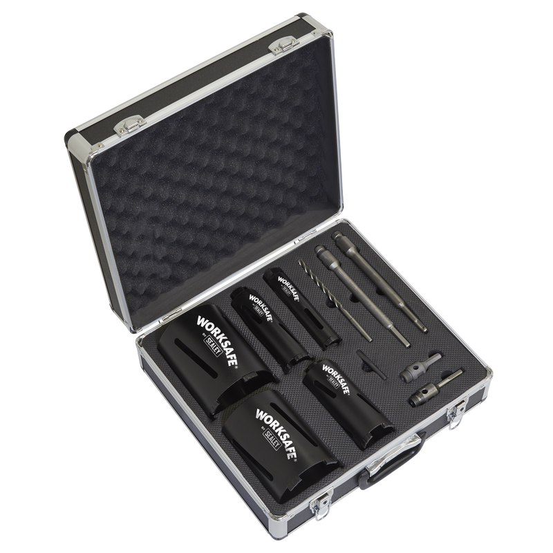 Sealey WDCKIT5 Diamond 5 Core Kit (38, 52, 65, 117, 127mm Cores with Adaptors)