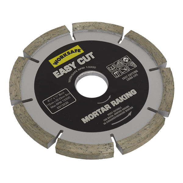 Sealey WDEC1156MR 115 x 22mm Easy Cut Diamond Blade - Mortar Raker