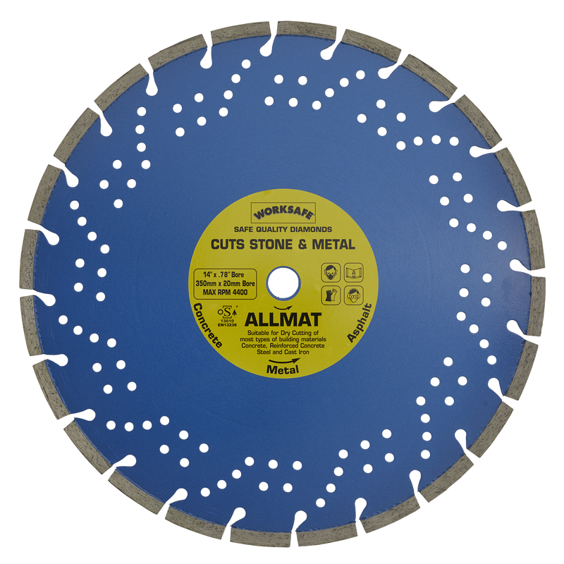 Sealey WDPA350/20 350 x 20mm Platinum Allmat Diamond Blade