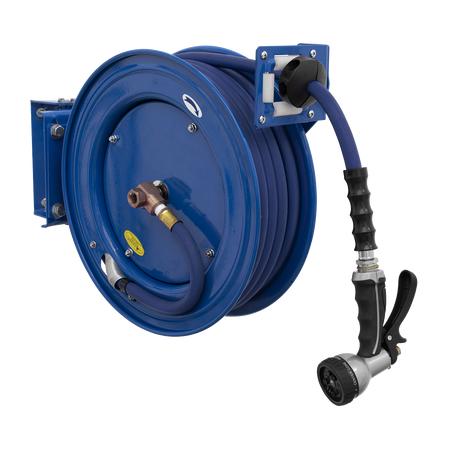 Sealey WHR1512 15m Heavy-Duty Retractable Water Hose Reel 13mm ID Rubber Hose
