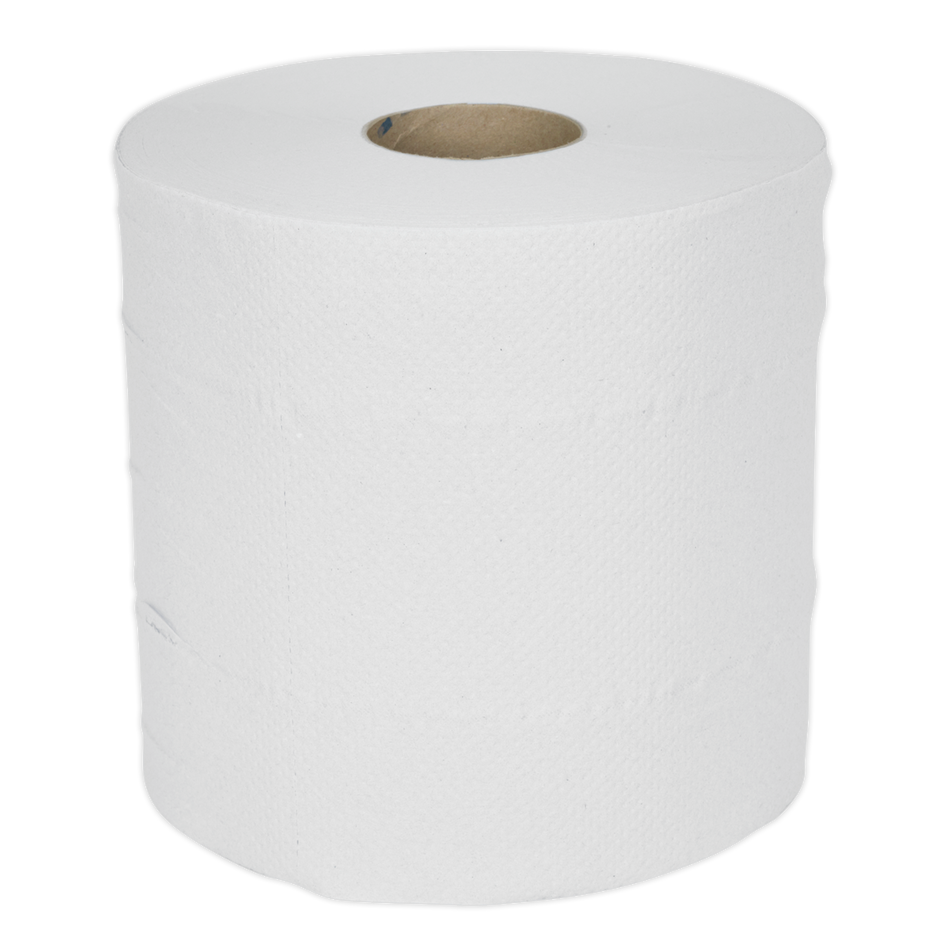 Sealey WHT150 150m White Embossed 2-Ply Paper Roll - Pack of 6