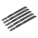 Sealey WJT111C 75mm 9tpi Jigsaw Blade Soft Wood & Plastics - Pack of 5