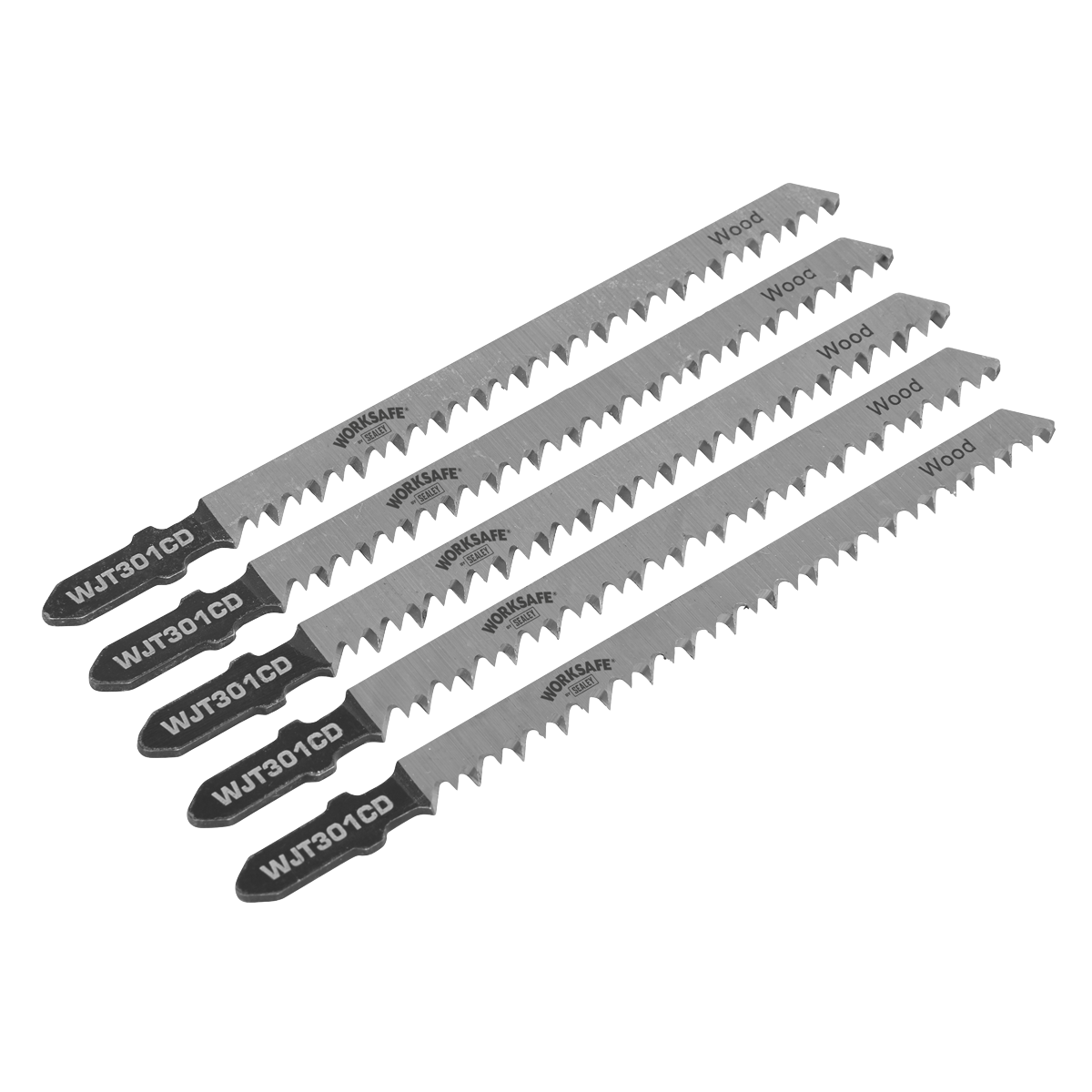 Sealey WJT301CD 90mm 8tpi Jigsaw Blade Wood & Plastics - Pack of 5
