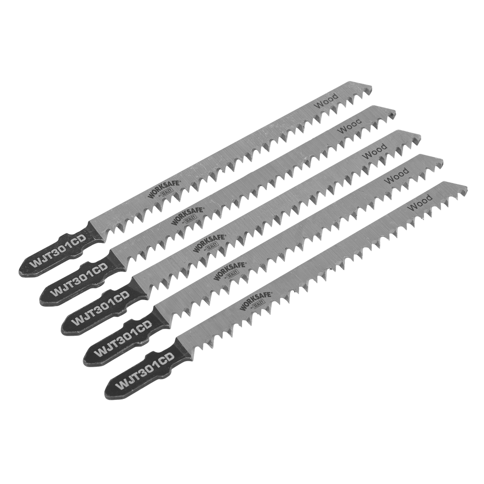 Sealey WJT301CD 90mm 8tpi Jigsaw Blade Wood & Plastics - Pack of 5