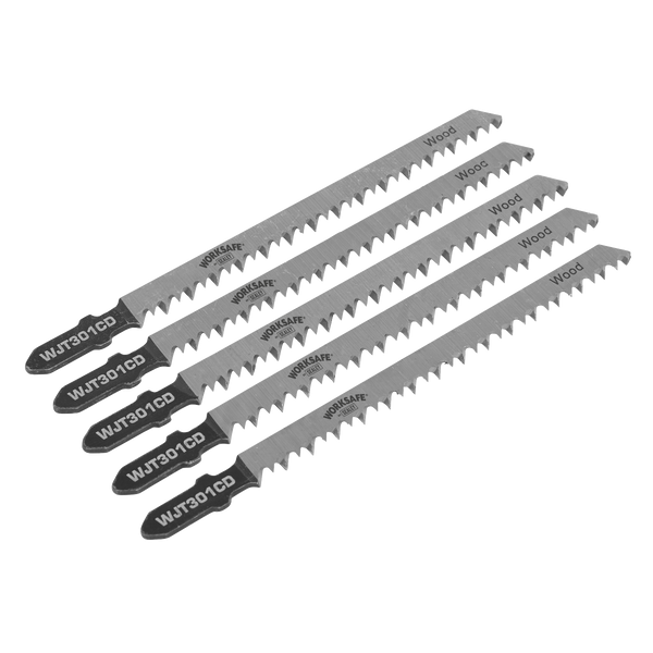 Sealey WJT301CD 90mm 8tpi Jigsaw Blade Wood & Plastics - Pack of 5