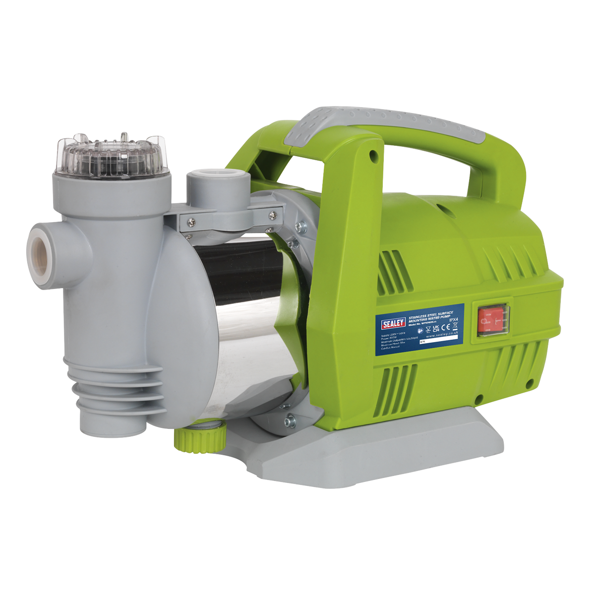 Sealey WPS062S 55L/min Stainless Steel Surface Mounting Water Pump 230V