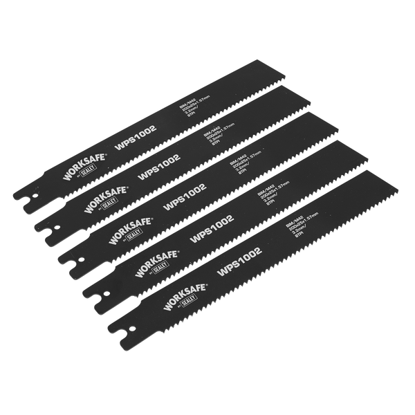 Sealey WPS1002 200 x 25 x 1.7mm 8tpi Pipe Saw Blade - Pack of 5