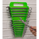 Sealey WR08HV Spanner Rack Capacity 15 Spanners - Hi-Vis Green