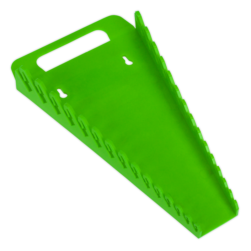 Sealey WR08HV Spanner Rack Capacity 15 Spanners - Hi-Vis Green