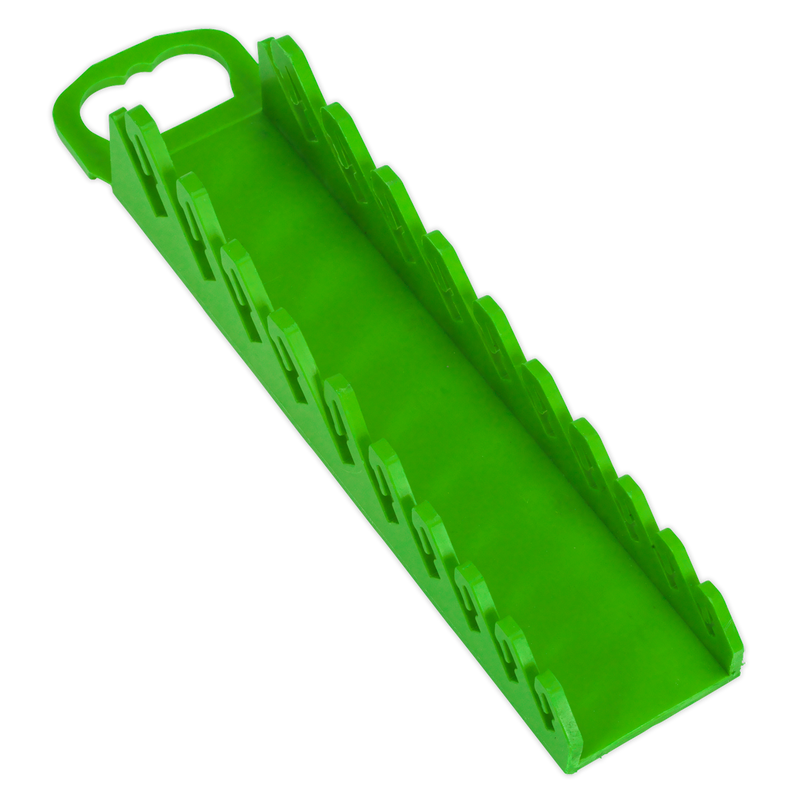 Sealey WR10HV Spanner Rack Capacity 10 Stubby Spanners - Hi-Vis Green