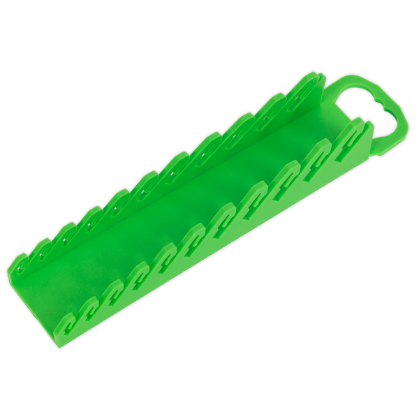 Sealey WR10HV Spanner Rack Capacity 10 Stubby Spanners - Hi-Vis Green