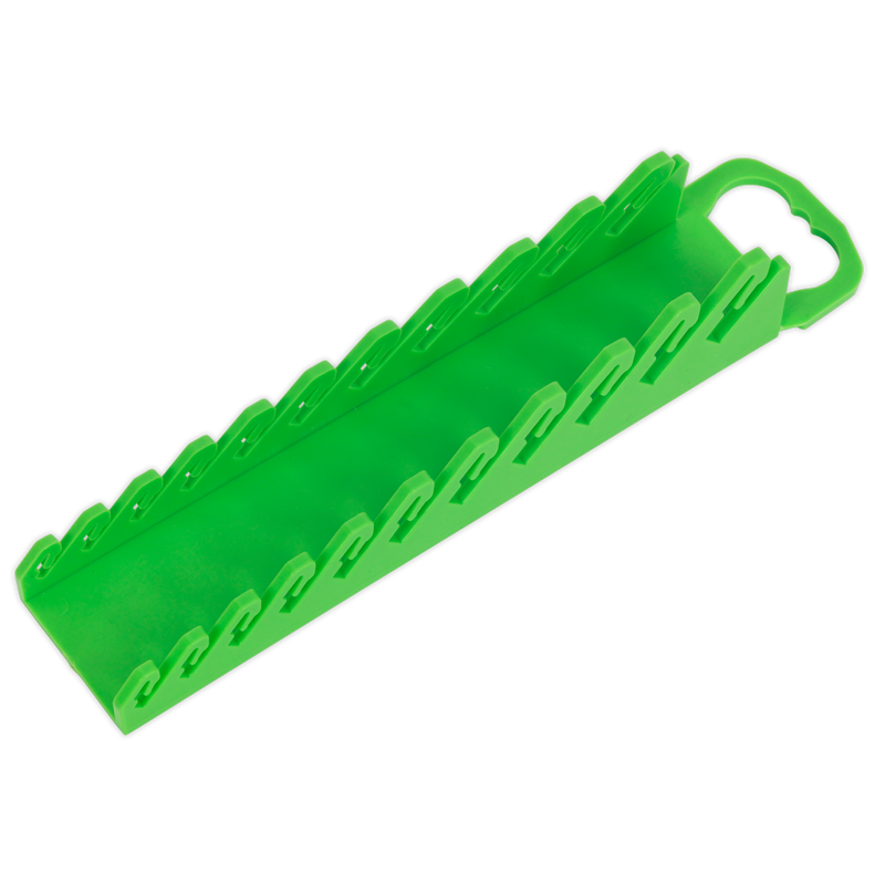 Sealey WR10HV Spanner Rack Capacity 10 Stubby Spanners - Hi-Vis Green
