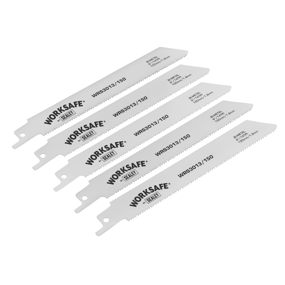 Sealey WRS3013/150 150mm 14tpi Reciprocating Saw Blade - Pack of 5