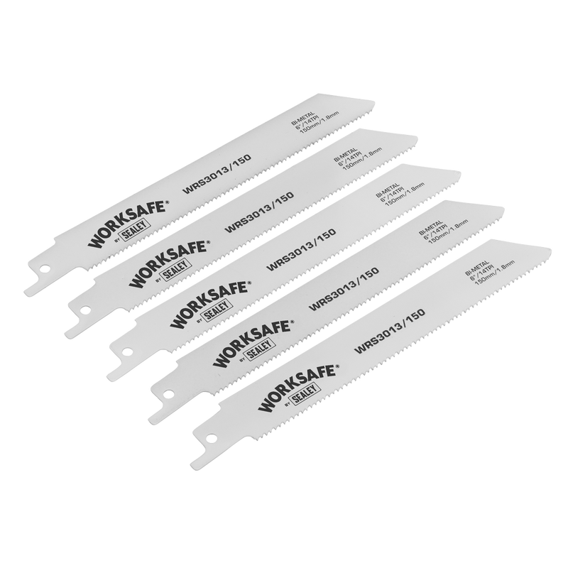 Sealey WRS3013/150 150mm 14tpi Reciprocating Saw Blade - Pack of 5