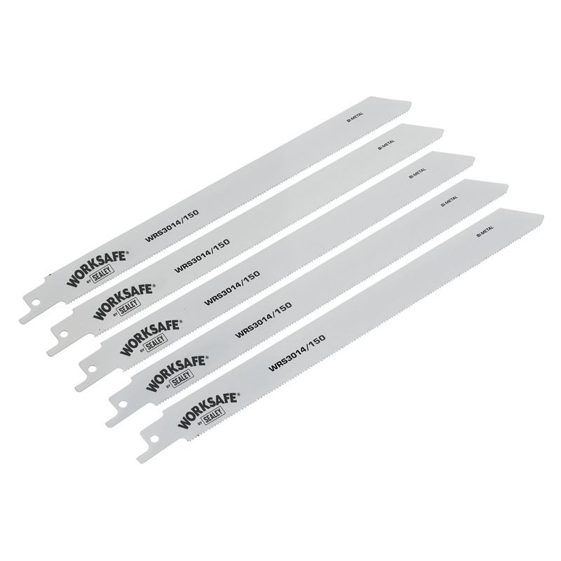 Sealey WRS3014/150 150mm 18tpi Reciprocating Saw Blade Metal - Pack of 5