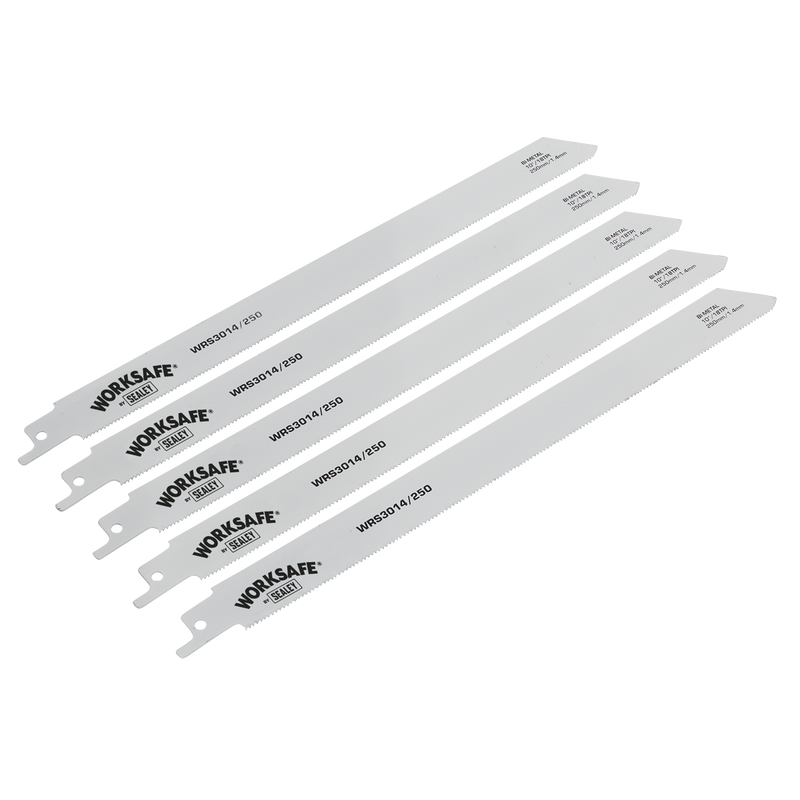 Sealey WRS3014/250 250mm 18tpi Reciprocating Saw Blade Metal - Pack of 5
