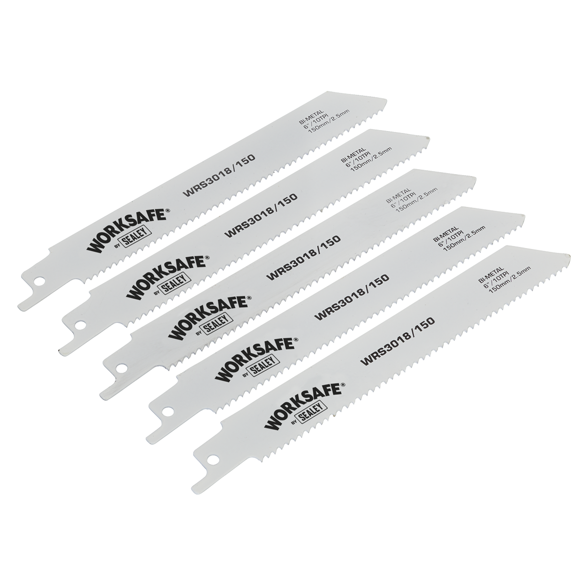 Sealey WRS3018/150 150mm 10tpi Reciprocating Saw Blade - Pack of 5
