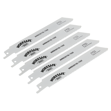 Sealey WRS3018/150 150mm 10tpi Reciprocating Saw Blade - Pack of 5