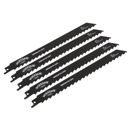 Sealey WRS3019/225 225mm 3tpi Reciprocating Saw Blade Wood - Pack of 5