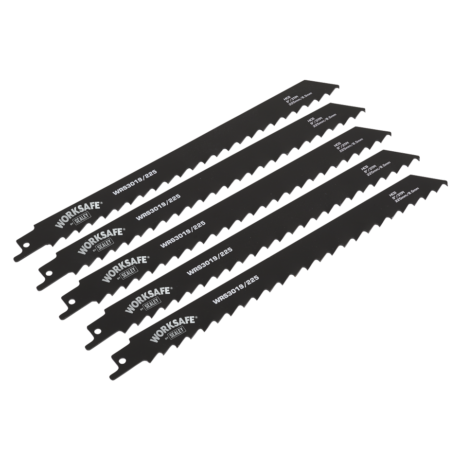 Sealey WRS3019/225 225mm 3tpi Reciprocating Saw Blade Wood - Pack of 5