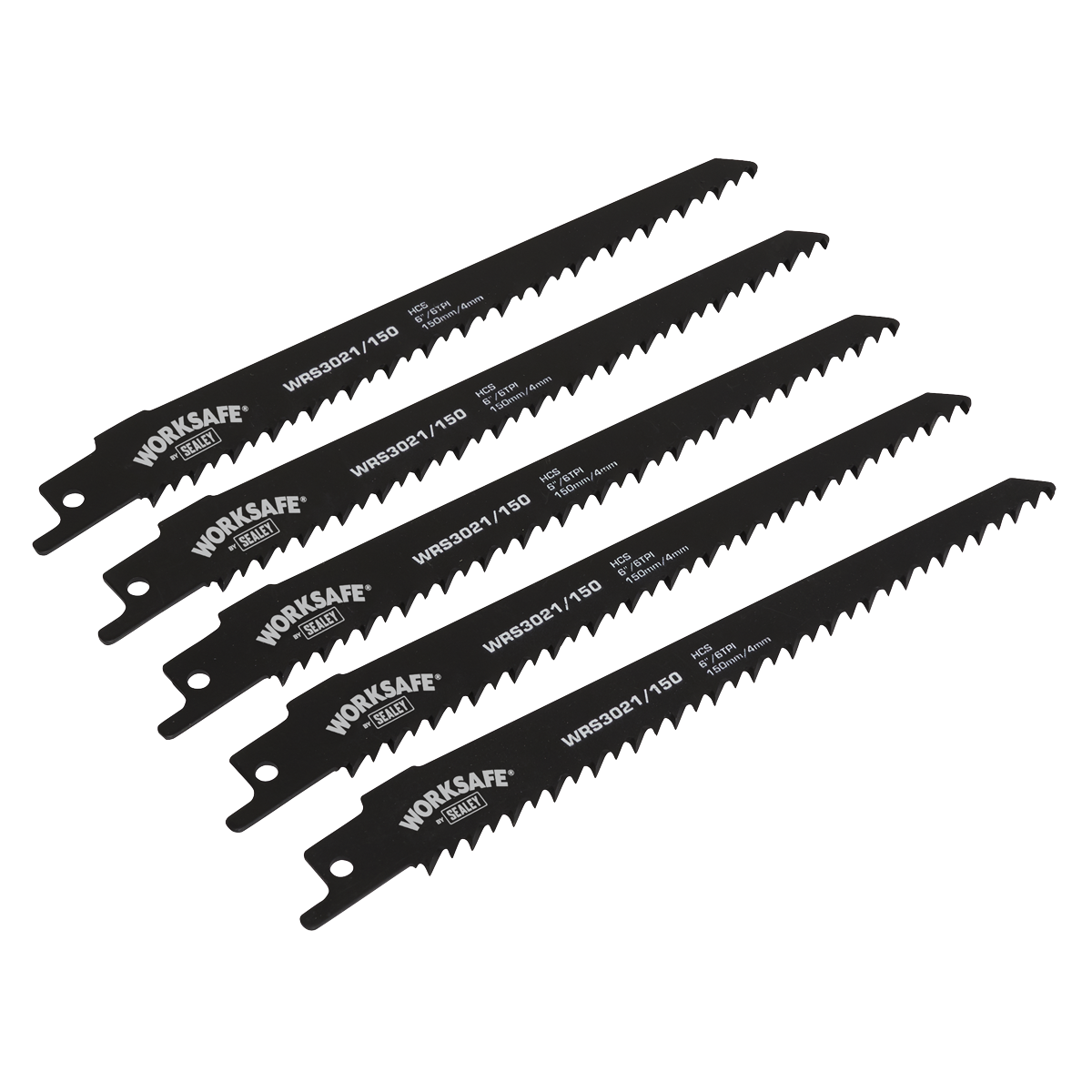 Sealey WRS3021/150 150mm 6tpi Reciprocating Saw Blade - Pack of 5