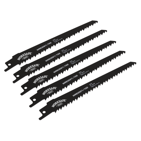 Sealey WRS3021/150 150mm 6tpi Reciprocating Saw Blade - Pack of 5