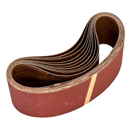 Sealey WSB53100 75 x 533mm Sanding Belt 100Grit - Pack of 10