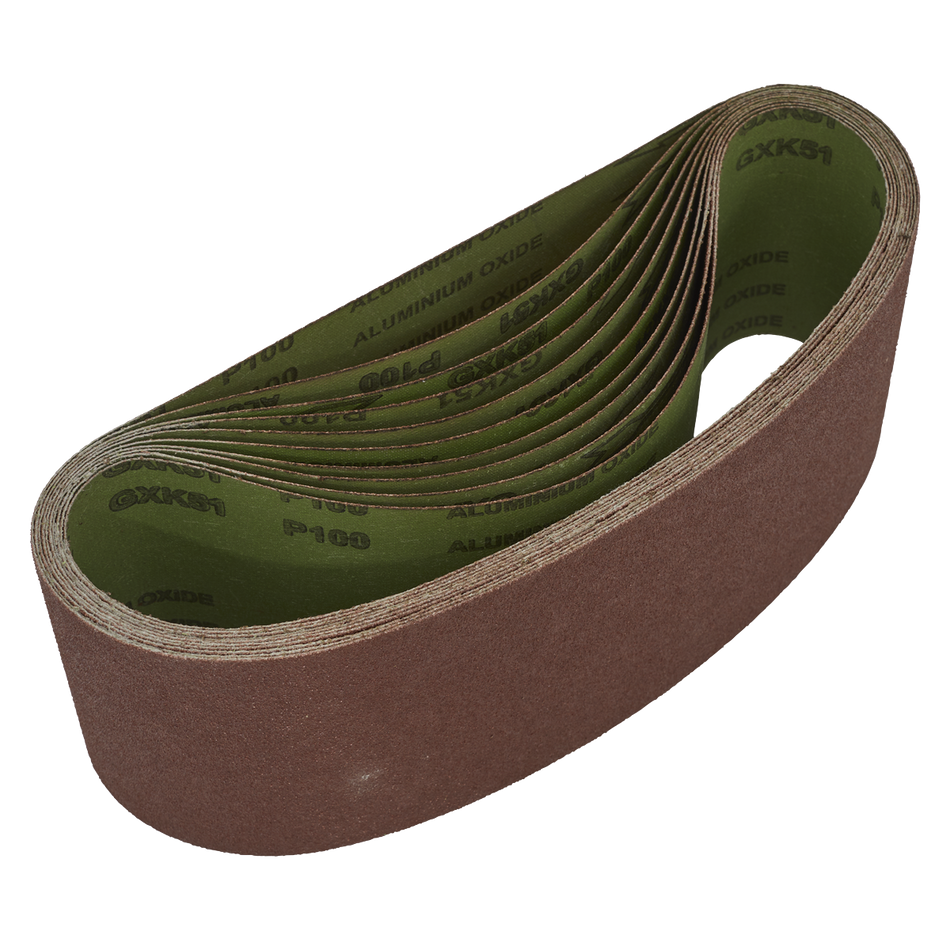 Sealey WSB61100 100 x 610mm Sanding Belt 100Grit - Pack of 10