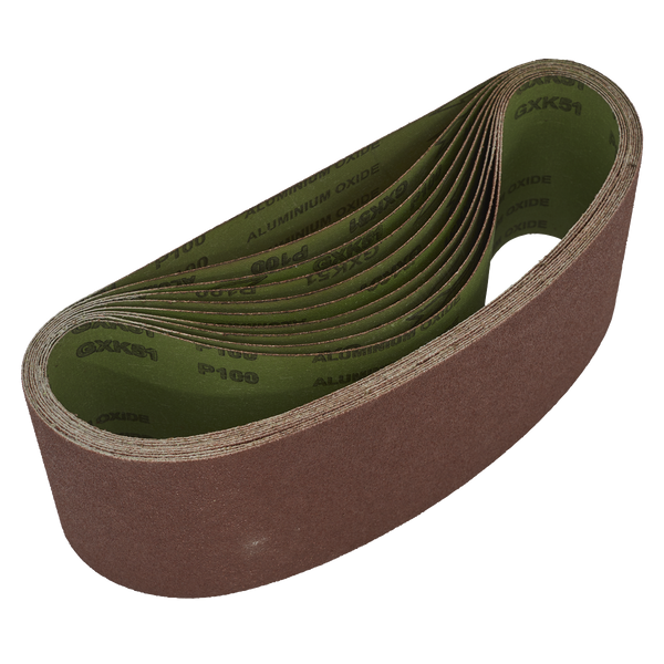 Sealey WSB61100 100 x 610mm Sanding Belt 100Grit - Pack of 10